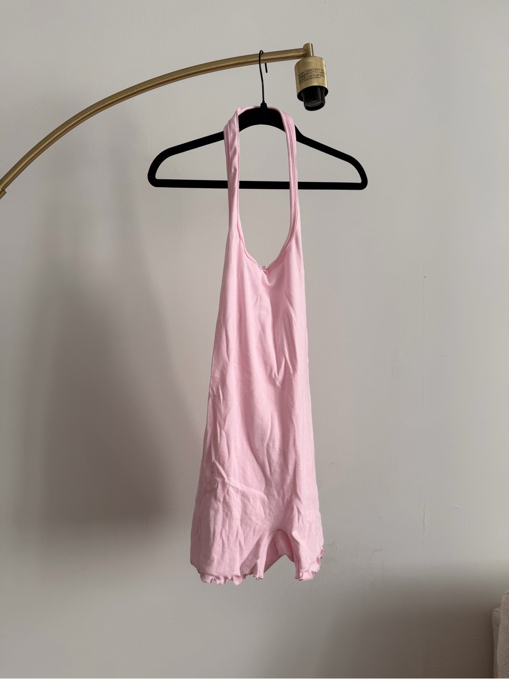 NWT SKIMS  logo pointelle halter onesie - cherry blossom